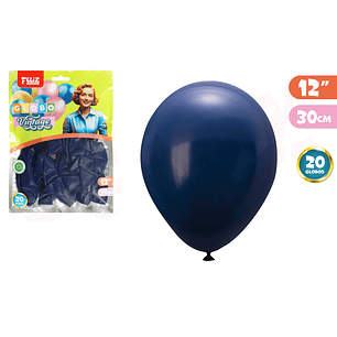 Globos Latex Vintage Azul Oscuro 30Cm 20Pcs