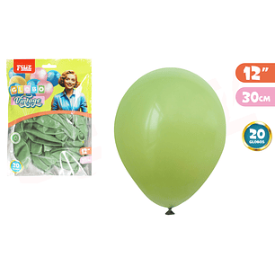 Globos Latex Vintage Verde 30Cm 20Pcs