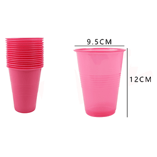 Vasos Plásticos Rosado 500ML 16pcs