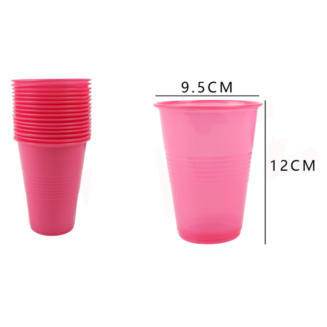 Vasos Plásticos Rosado 500ML 16pcs 1
