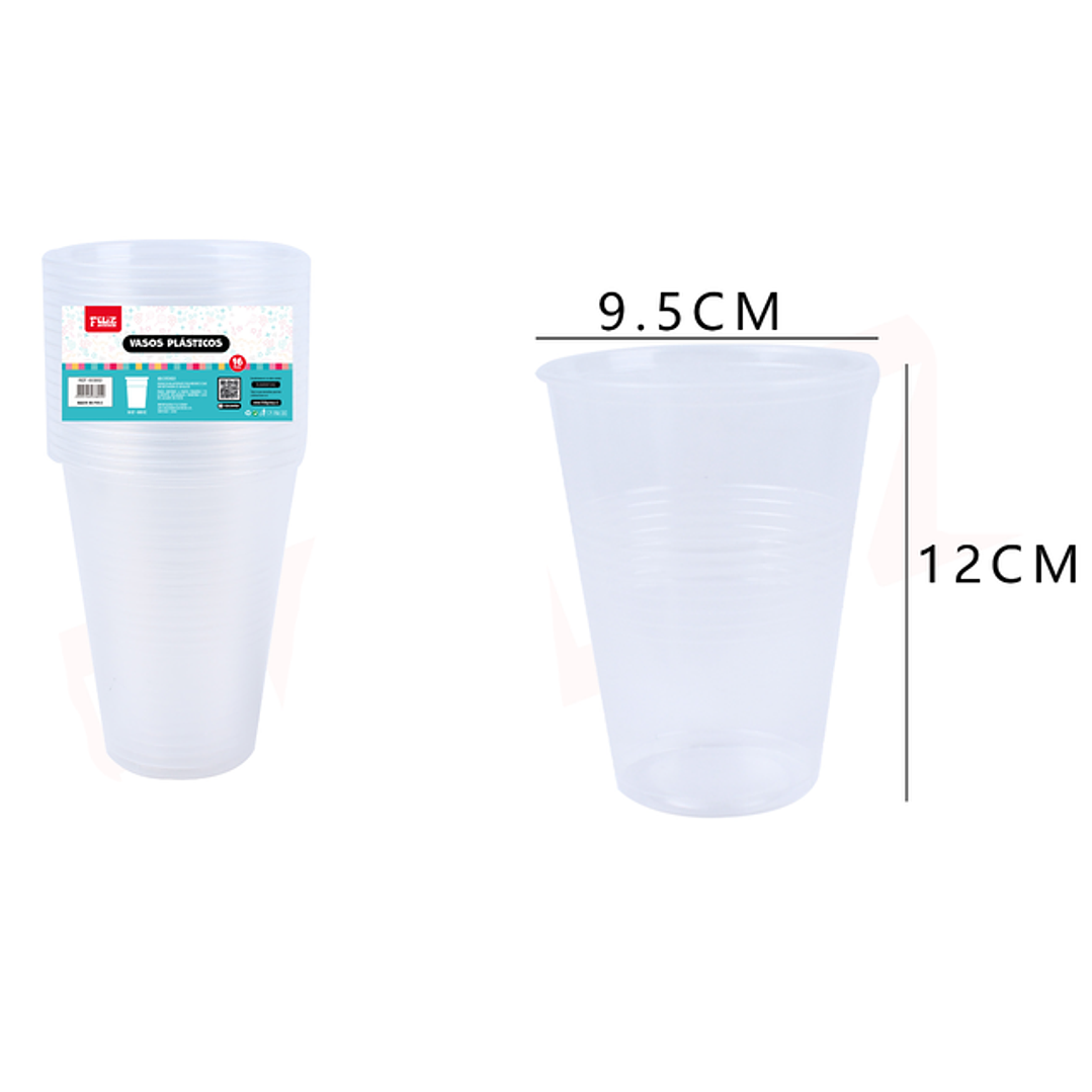 Vasos Plásticos Transparente 500ML 16pcs 1