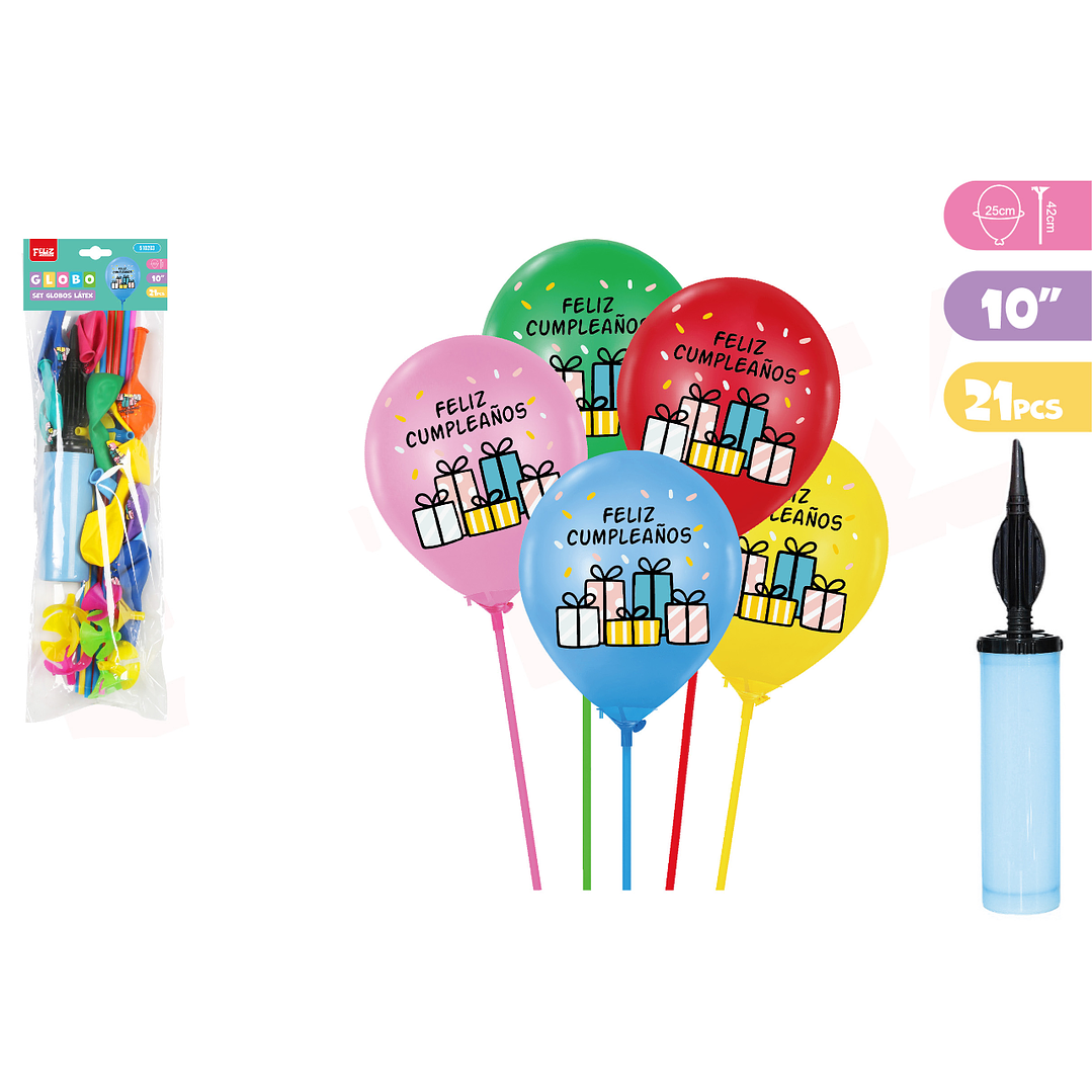 Set de Globos con soporte e inflador regalos 1