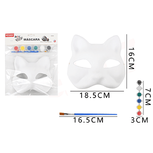 Mascara Blanca Gato Con Pintura