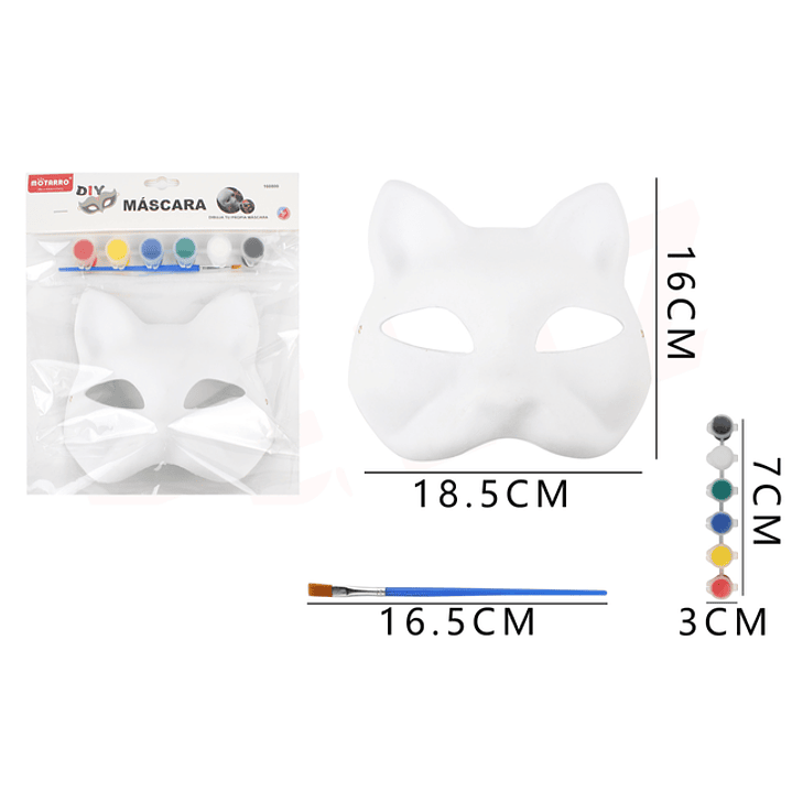 Mascara Blanca Gato Con Pintura 1