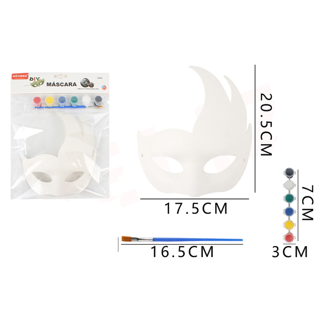 Mascara Blanca Fiesta Con Pintura 1