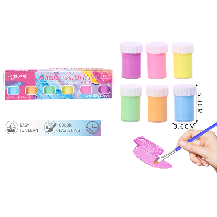Pintura Acrilíca Pastel 22ML 6 Unidades 1