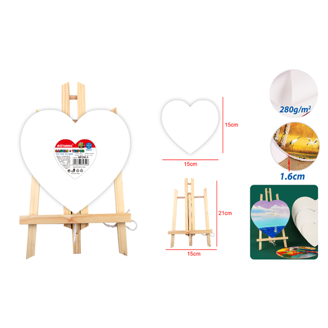 Canvas Corazon 15Cm Tripode 1