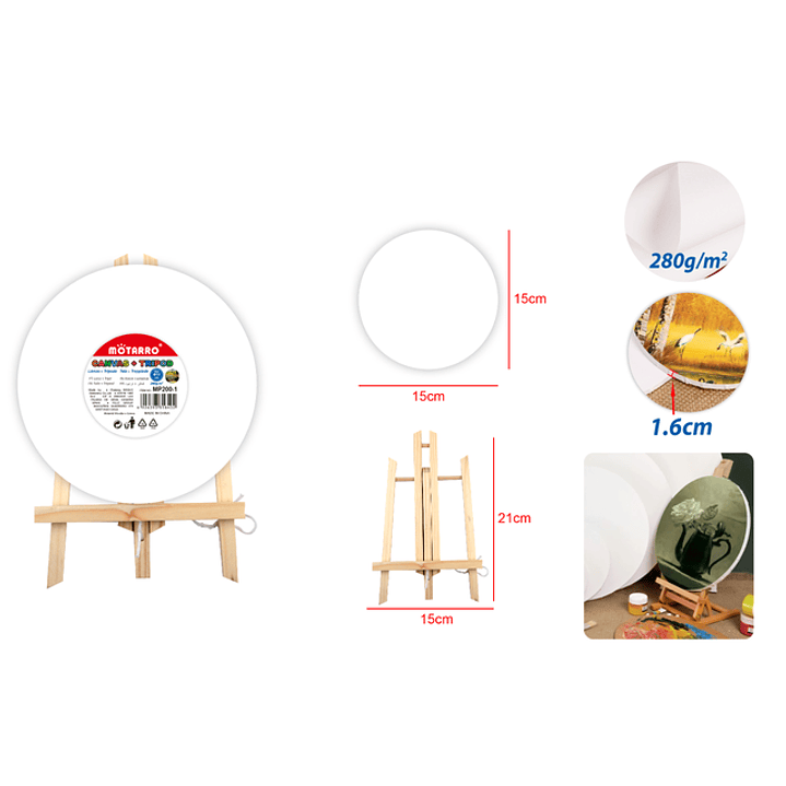 Canvas Redondo 15Cm Tripode 1