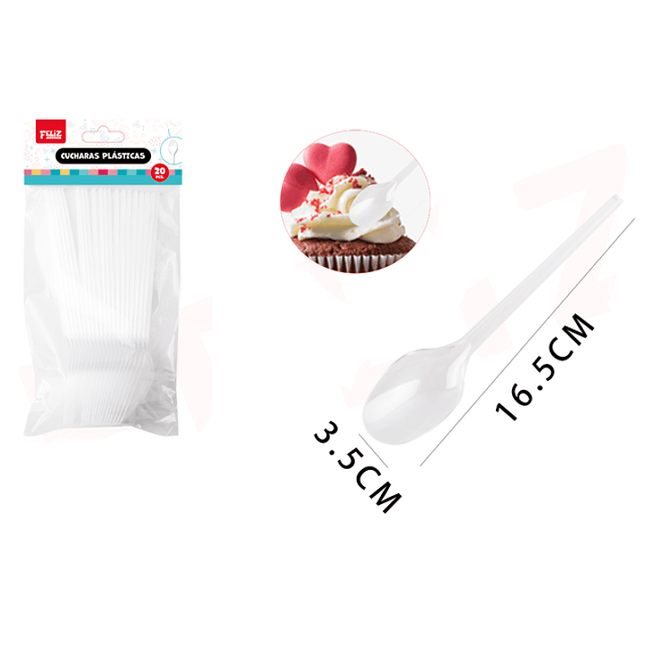 Cucharas Transparente 16.5*3.5cm 20pcs 1