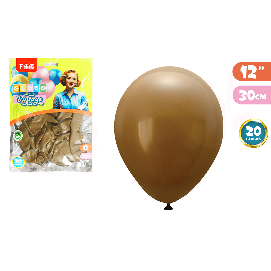 Globos Latex Vintage Cafe 2 30Cm 20Pcs 1