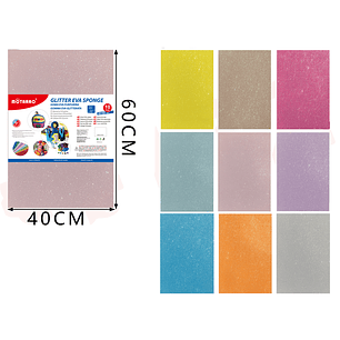Goma eva glitter colores pastel 40*60CM 