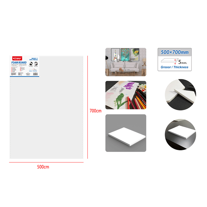 Tablero De Espuma Blanco 5070Cm 5Mm 1