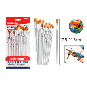 Pinceles Plano Trasparente 12Pcs