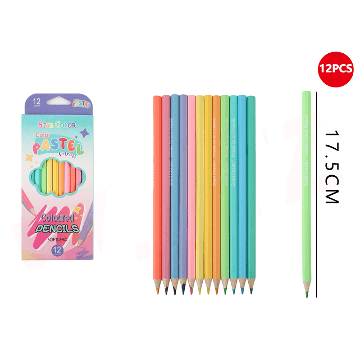 Lapices de colores pastel 17.5cm 12pcs  1