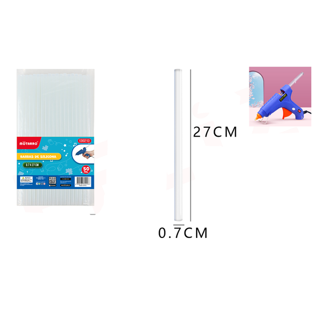 Barras de silicona 0.7*27cm 50pcs  1