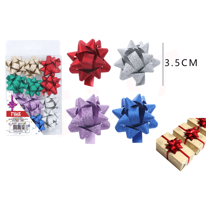 Lazo regalo estrella 3.5cm (Colores Surtidos) 1