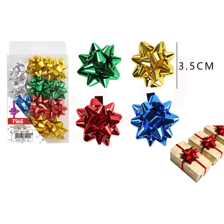 Lazo regalo estrella 3.5cm (Colores Surtidos) 1