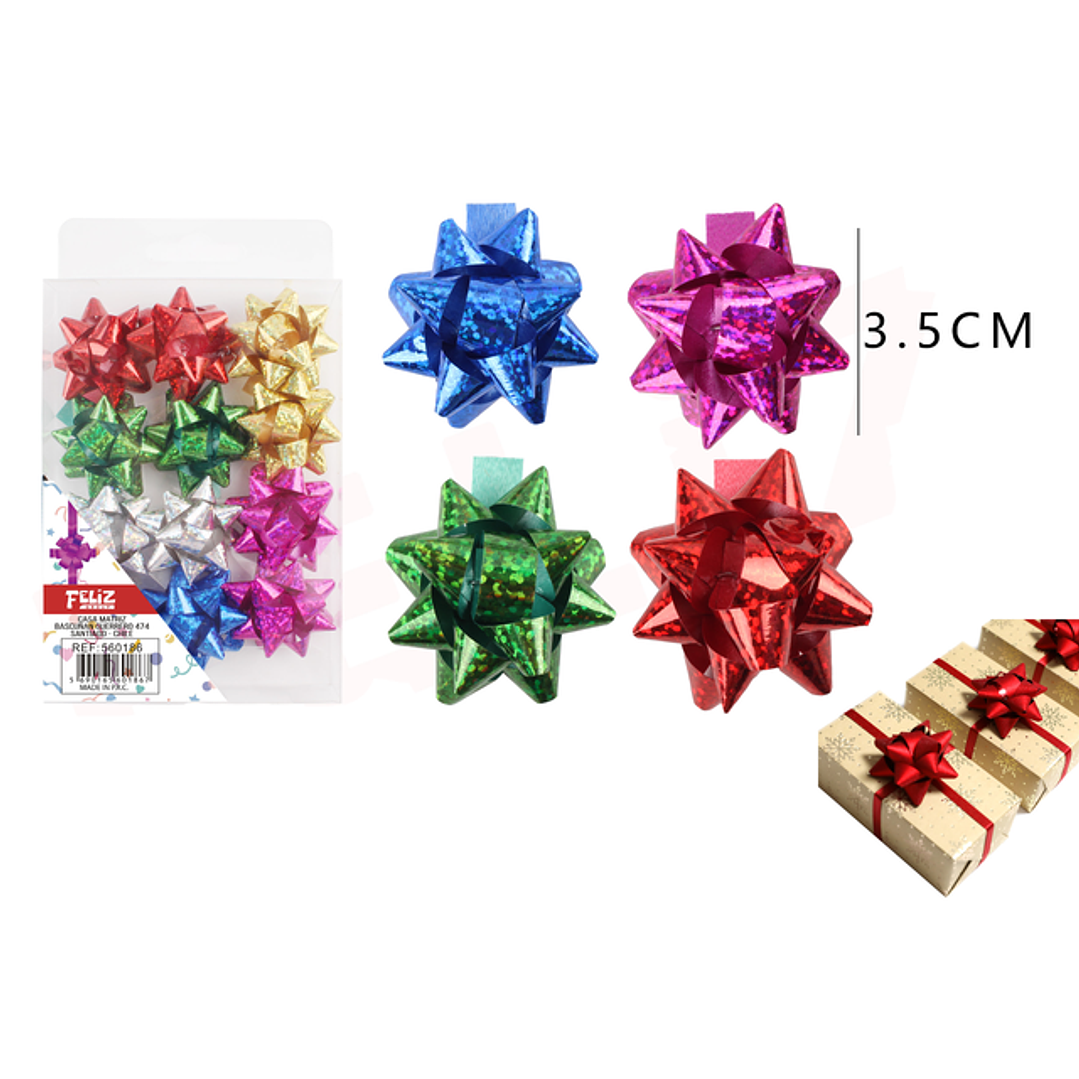 Lazo regalo estrella 3.5cm (Colores Surtidos) 1