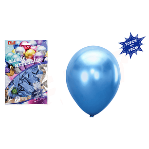 Globos azul metal 15cm 20pcs