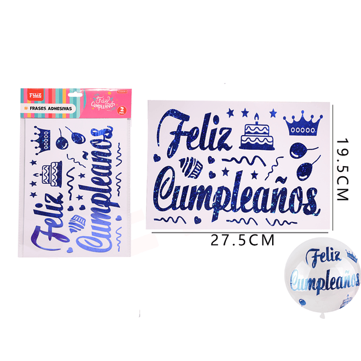 Sticker para globo de burbuja 19.5*27.5cm 2pcs 1
