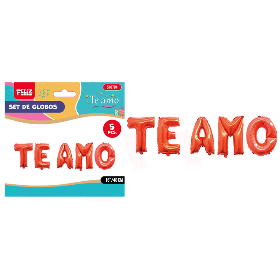 Globos letras te amo rojo 5pcs 1