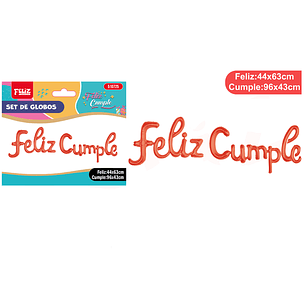 Globo metal letras f.cumple rojo