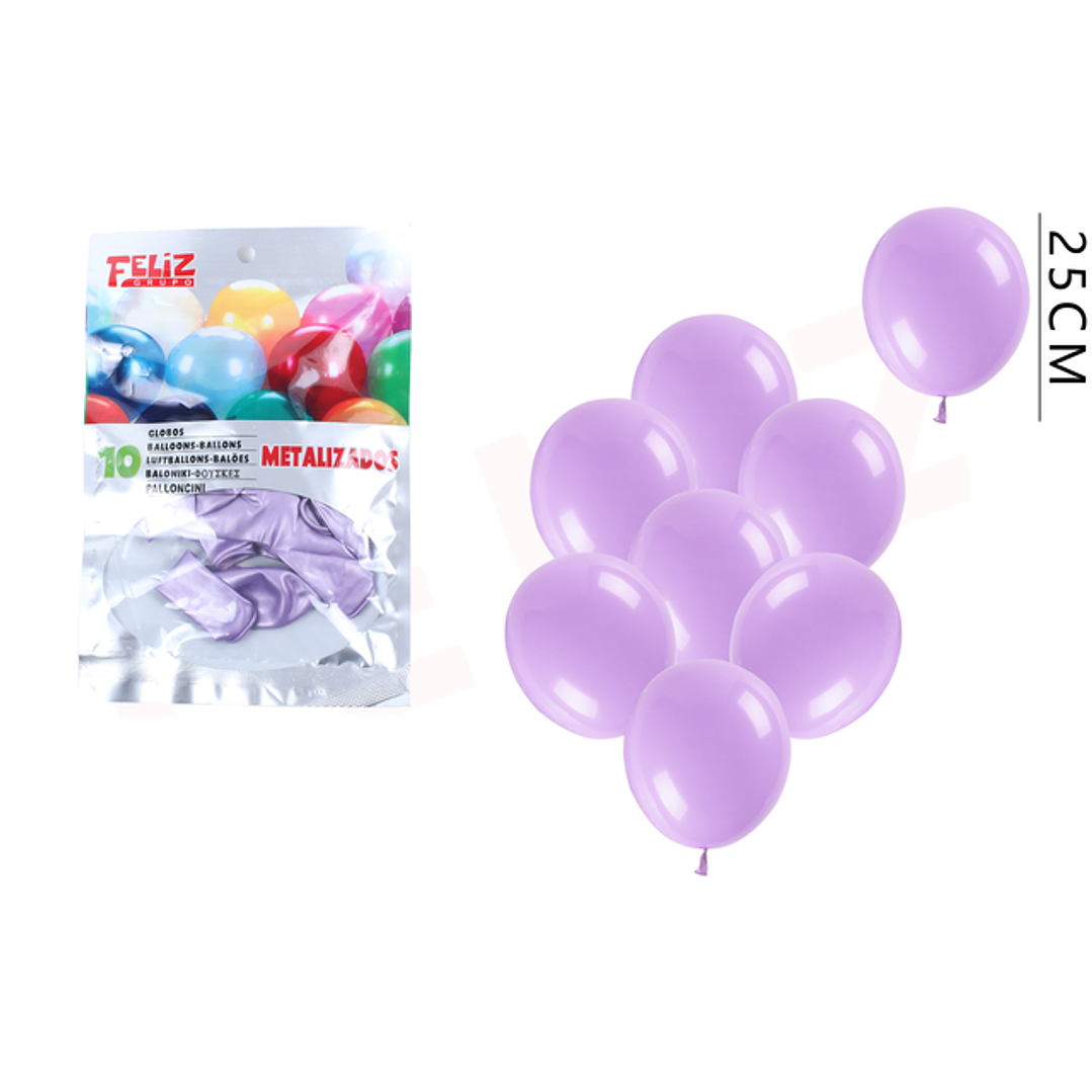 Globos perlado morado claro 25cm 10pcs 1
