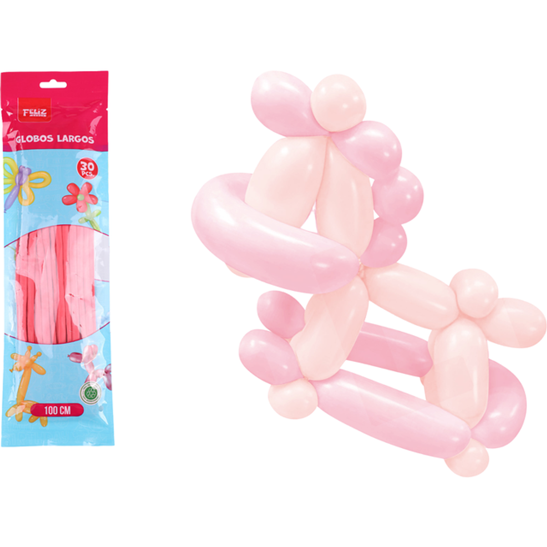 Globos largo pastel rojo 30pcs 28cm 1