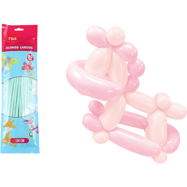 Globos largo pastel verde 30pcs 28cm 1