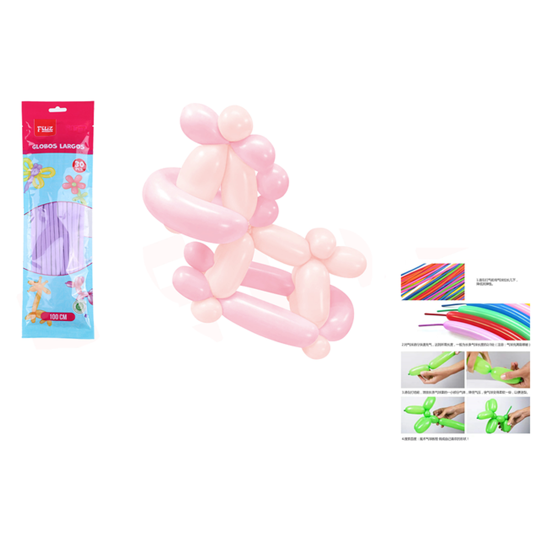 Globos largo pastel lila 30pcs 28cm 1