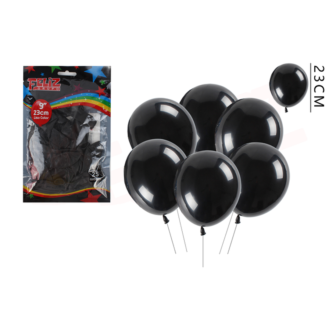 Globos negro 23cm 25pcs 1