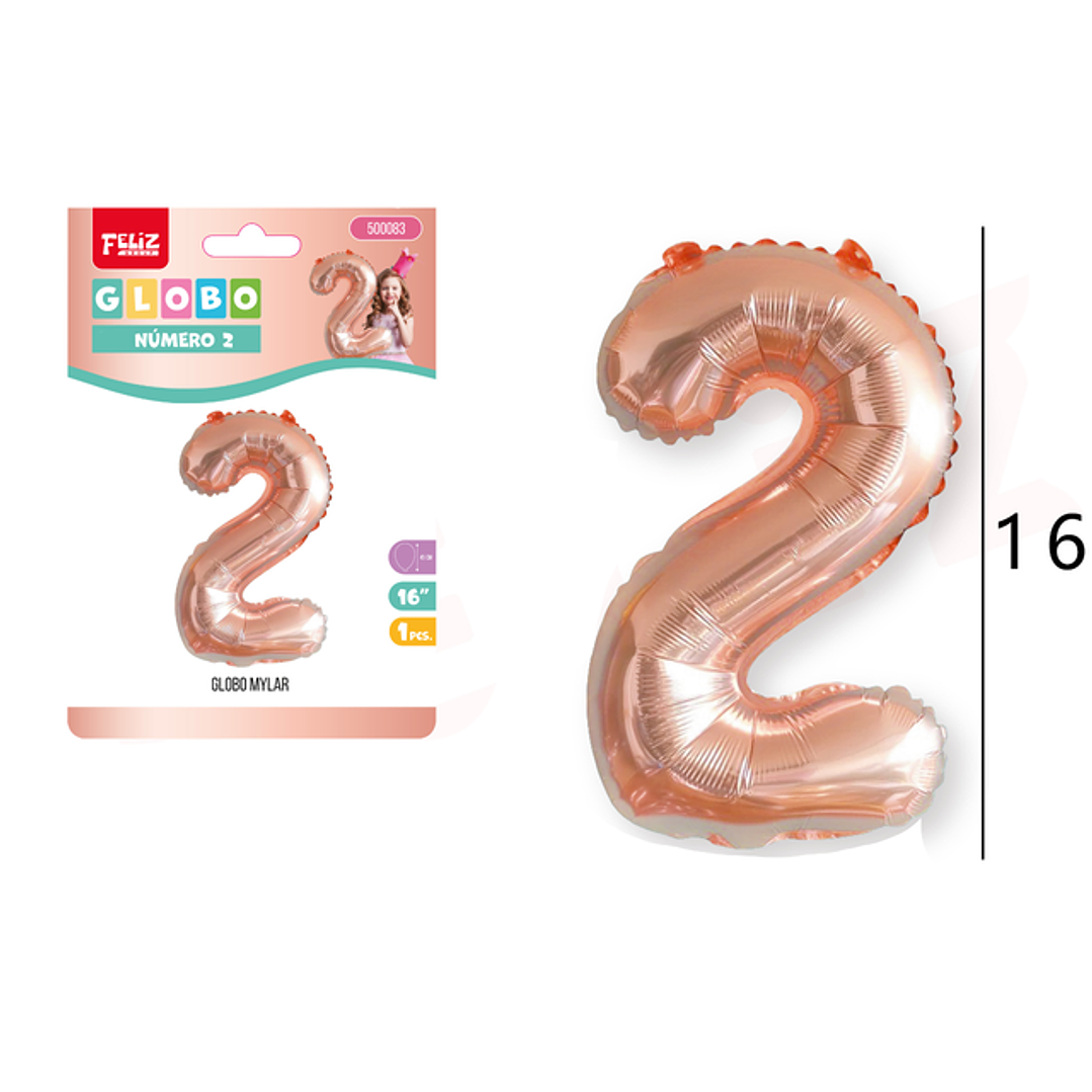 Globo metal numero 2 45cm 1