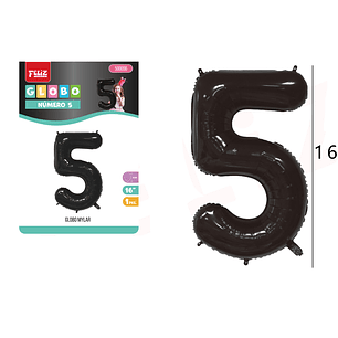Globo numero 5 negro