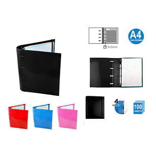 Carpeta 4anillas+100hojas 5x5cuadrada a4