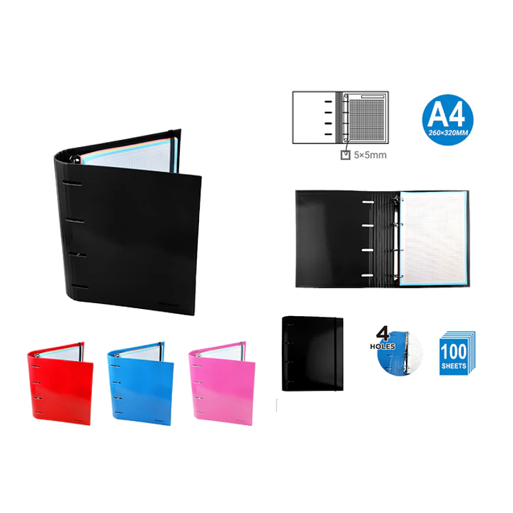 Carpeta 4anillas+100hojas 5x5cuadrada a4 1