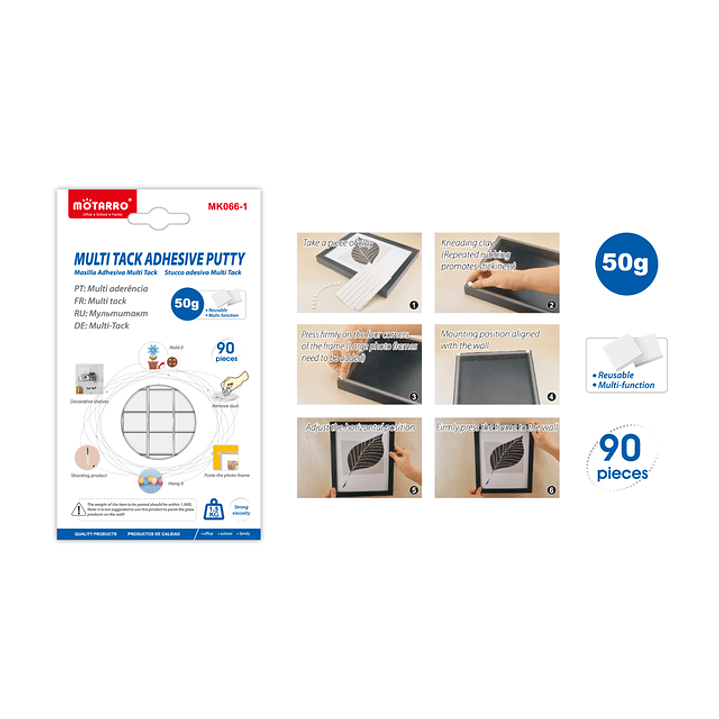 Masilla Adhesiva Multi Tack 90Pcs 50G 1