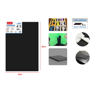Tablero De Espuma Negro 4060Cm 5Mm
