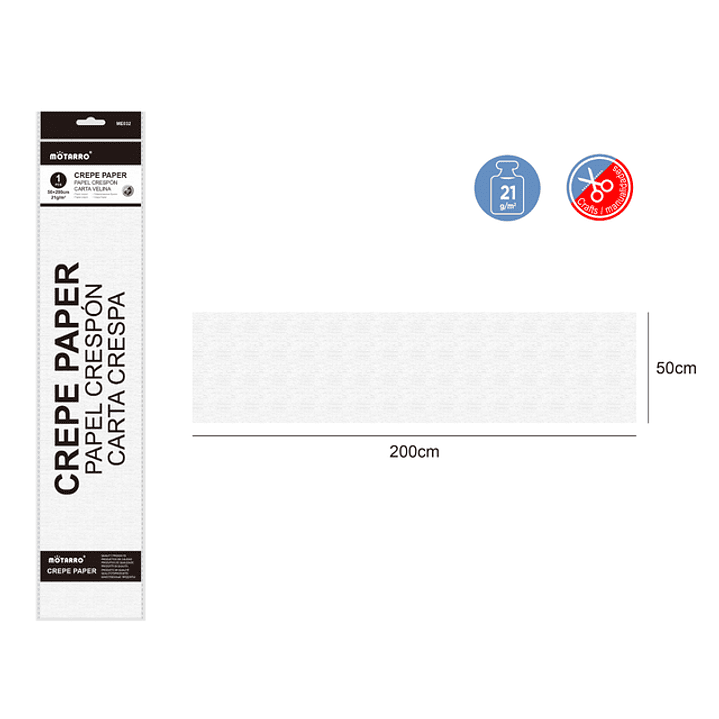 Papel Crepe Blanco 50200Cm 21G 1