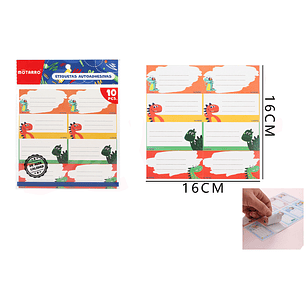 Etiquetas dinosaurio 16*16cm 10pcs