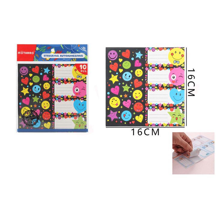 Etiquetas emojii 16*16cm 10pcs 1