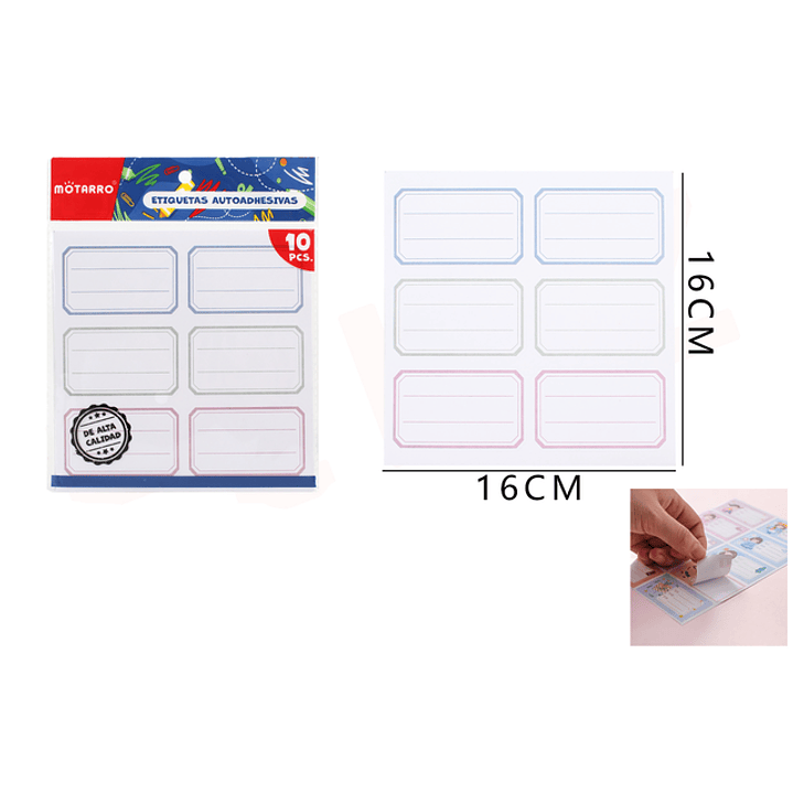 Etiquetas escolar 16*16cm 10pcs 1
