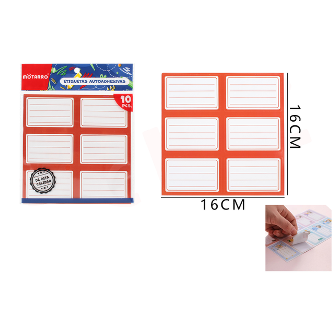 Etiquetas escolar 16*16cm 10pcs 1