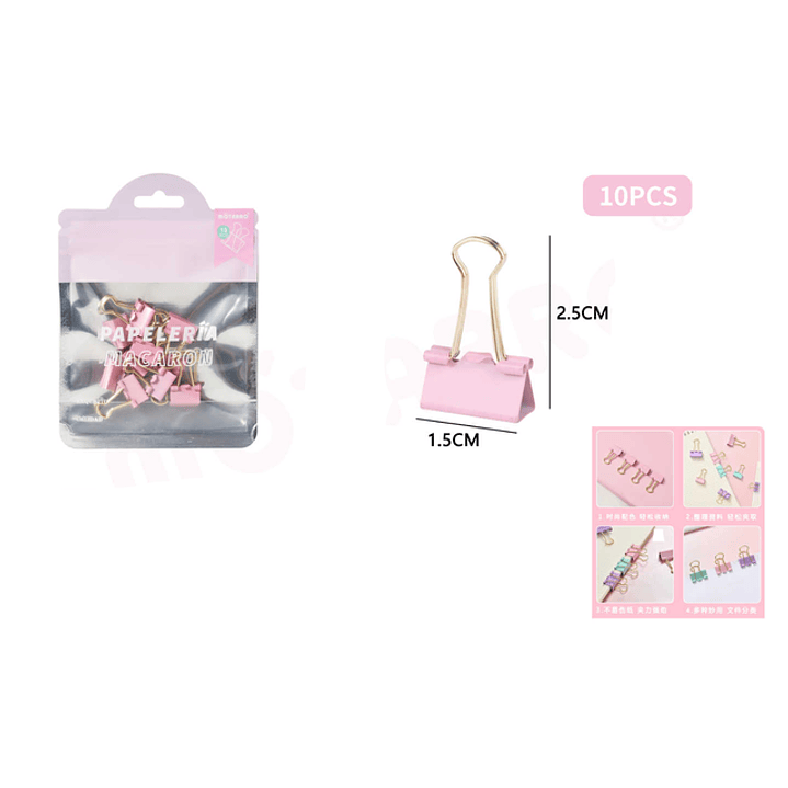 Pinza de papel 2.5x1.5cm 10pcs 1