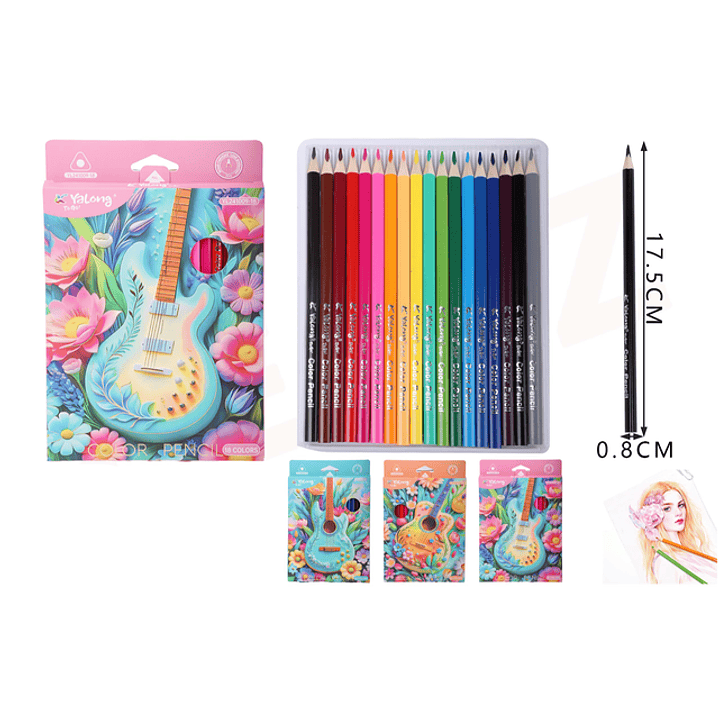 Lapices de color 17.5cm 18pcs 1