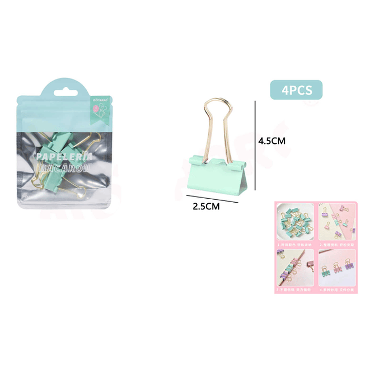 Pinza de papel 4.3*2.5cm 4pcs 1