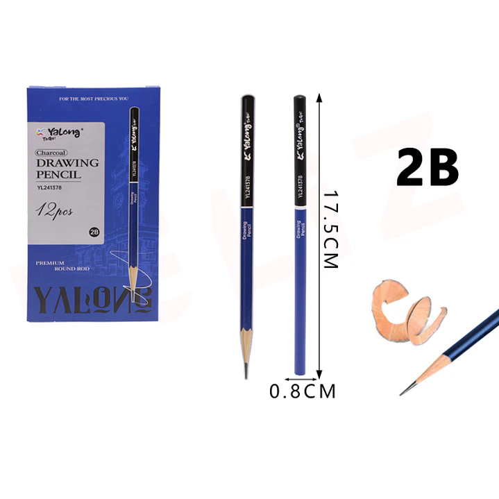 Lapices grafito 2b 17.5cm 12 Unidades 1