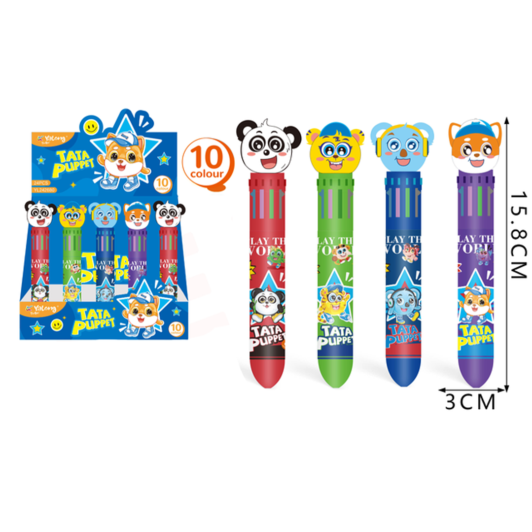 Boligrafo 10colores animales 1