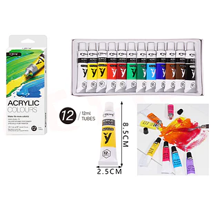 Pinturas acrilico 12pcs 12ml