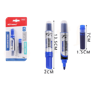 Plumones de pizarra+recambio azul redonda 4mm