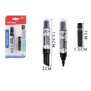 Plumones de pizarra+recambio negro redonda 4mm